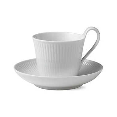 Royal Copenhagen White Fluted Tasse M. Hohem Henkel 1 Royal Copenhagen White Fluted Tasse M. Hohem Henkel