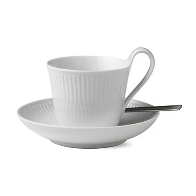 Royal Copenhagen White Fluted Tasse M. Hohem Henkel 2 Royal Copenhagen White Fluted Tasse M. Hohem Henkel – Bild 2