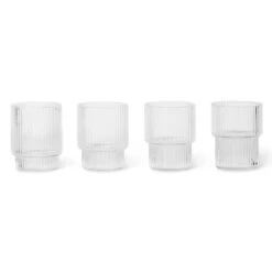 Ferm LIVING Ripple Espressoglas 6cl 4er Pack