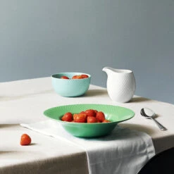 Lyngby Porcelæn Rhombe Tiefer Teller Grün -Geschirrverkauf 42959 01 03 1507207efe