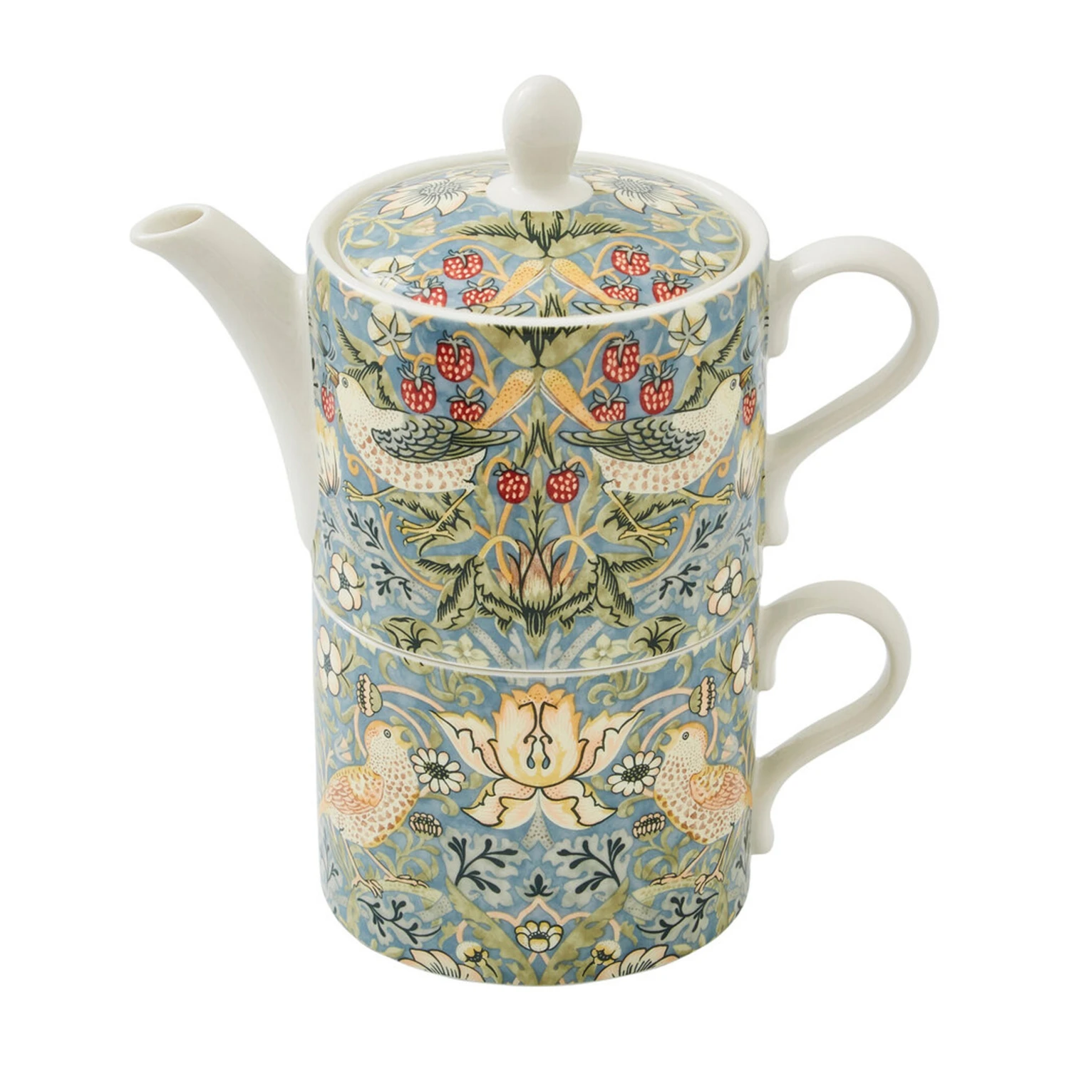 Spode Strawberry Thief Teekanne Und Teetasse 1 Spode Strawberry Thief Teekanne Und Teetasse