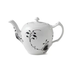 Royal Copenhagen Black Fluted Mega Schwarz Teekanne