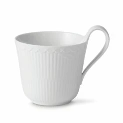 Royal Copenhagen White Fluted Half Lace Tasse Mit Henkel Hoch